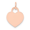 14k Rose Gold Medium Engraveable Heart Charm