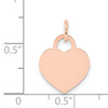 14k Rose Gold Medium Engraveable Heart Charm
