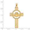 14k Laser Cut Claddagh Cross Charm