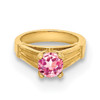 14K 3D Ring with Light Pink CZ Charm
