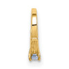 14K 3D Ring with Light Blue CZ Charm