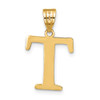 14k Polished Etched Letter T Initial Pendant 14k Polished Etched Letter T Initial Pendant