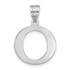 14kw Polished Etched Letter O Initial Pendant