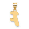 14k Polished Script Letter F Initial Pendant