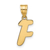 14k Polished Script Letter F Initial Pendant