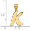 14k Polished Script Letter K Initial Pendant