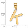 14k Polished Bubble Letter K Initial Pendant