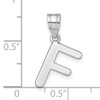 14kw Polished Bubble Letter F Initial Pendant