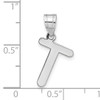 14kw Polished Bubble Letter T Initial Pendant