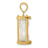 14k Polished 3-D Plastic Hourglass w/ Beads Charm