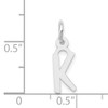 14K White Gold Small Slanted Block Letter K Initial Charm