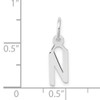 14K White Gold Small Slanted Block Letter N Initial Charm