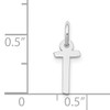 14K White Gold Small Slanted Block Letter T Initial Charm