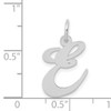 14K White Gold Medium Fancy Script Letter E Initial Charm