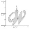 14K White Gold Medium Fancy Script Letter W Initial Charm