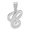 14KW White Gold Script Letter C Initial  Pendant