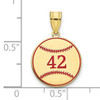10KY Personalized Baseball Enameled Pendant