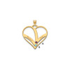 10KY 2 Name and Birthstone w/ 18k Bezel Cut Out Heart Necklace