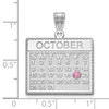 10K White Gold Calendar w/18k Bezel Birthstone Pendant