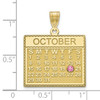 10KY Calendar w/ 18k Bezel Birthstone Pendant