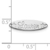 10K White Gold Small Oval with Stars Name Plate