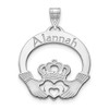 10K White Gold Personalized Claddagh Pendant