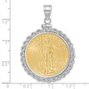 14kw Rope Screw Top 1/2oz Mounted American Eagle Coin Bezel Pendant