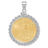 14kw Rope Screw Top 1/2oz Mounted American Eagle Coin Bezel Pendant