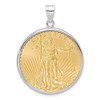 14kw 1/2oz Mounted American Eagle Coin Polished Plain Bezel Pendant