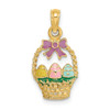 14K Enameled Easter Basket w/ Bow and Eggs Charm