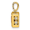 14k Square Garnet and Diamond Pendant 14k Square Garnet and Diamond Pendant