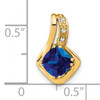 14k Created Sapphire and Diamond Chain Slide Pendant