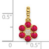 14k Ruby and Diamond Floral Pendant