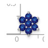 14k White Gold Sapphire Floral Chain Slide