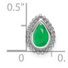 14k White Gold Pear Emerald Chain Slide