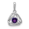 14k White Gold Amethyst Triangle Pendant