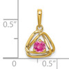 14k Pink Tourmaline Triangle Pendant