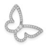 14k White Gold Polished Butterfly Diamond Chain Slide