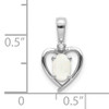 14k White Gold Opal and Diamond Heart Pendant