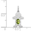 14K White Gold Boy 6x4 Oval Genuine Peridot-August