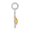 14K White Gold Girl 6x4 Oval Genuine Citrine-November