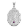 14KW Oval Fingerprint w/ 18k Bezel Birthstone Pendant