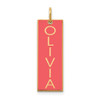 14K Large Enameled Name Bar Charm