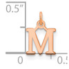 14k Rose Gold Cutout Letter M Initial Pendant