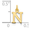14ky Cutout Letter N Initial Pendant