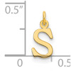 14ky Cutout Letter S Initial Pendant