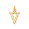 14ky Cutout Letter V Initial Pendant