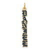 14K English Towne Font Vertical Name Plate Enameled Charm