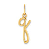 14KY Lower case Letter Q Initial Charm