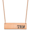 14KR Brushed Enameled Initial Monogram Bar Necklace
